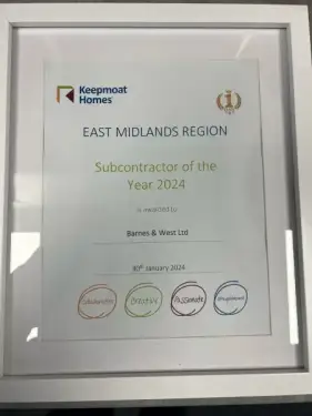 Click Here To Enlarge This Photo Of Keepmoat East Midlands Subcontractor of the Year 2024